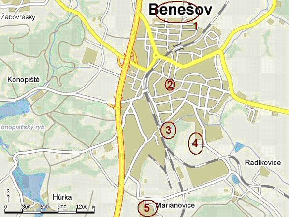 Nově se rozvíjející lokality města Benešov